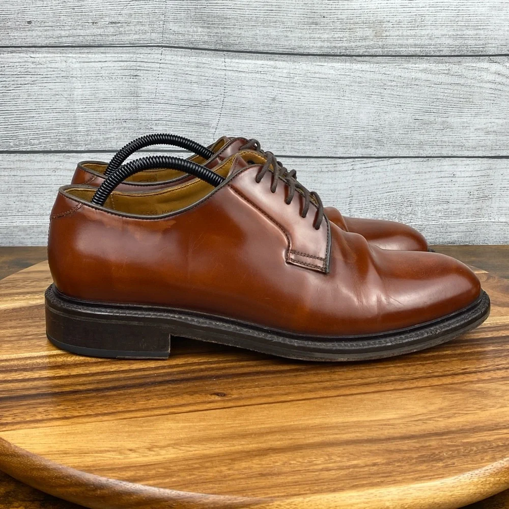 Shoepassion The Berlin Shoe Brand Brown Polished Leather Derby 5551 Men Size 10